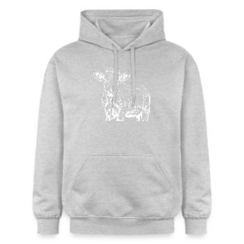 funny cow gift farmer - Gildan Unisex Softstyle® Midweight Hoodie - light heather grey - Front - Liana (172cm) & Jaron (178cm)