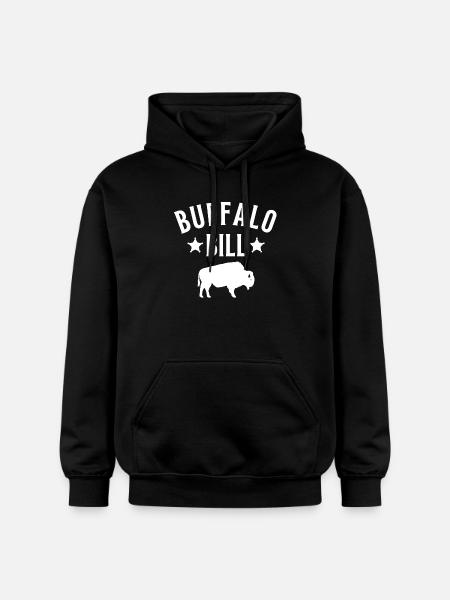 Buffalo bill, western, country, bison - Gildan Unisex Softstyle® Midweight Hoodie - black
