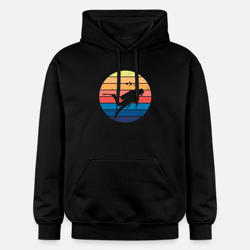 Plongeur Retro Vibe - Sweat à capuche Softstyle® Gildan Unisexe - noir