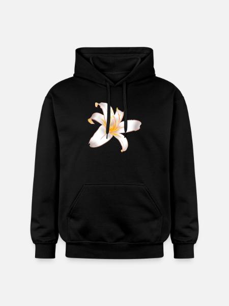WHITE LILYLILY Magic White Lily - Gildan Unisex Softstyle® Midweight Hoodie - black