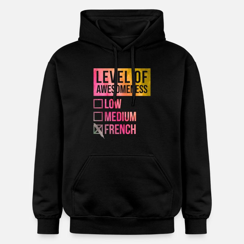 Français - Sweat à capuche Softstyle® Gildan Unisexe - noir