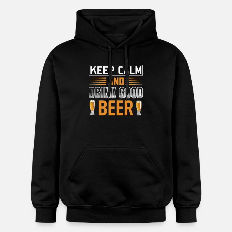 Keep calm drink beer - Gildan Unisex Softstyle® Midweight Hoodie - black