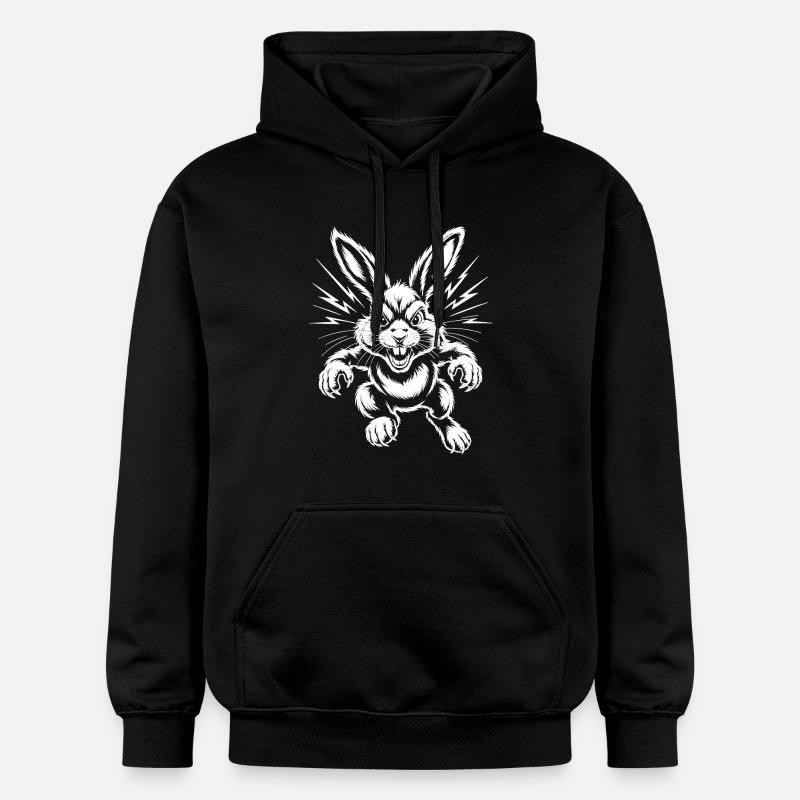 Lapin agressif - Sweat à capuche Softstyle® Gildan Unisexe - noir