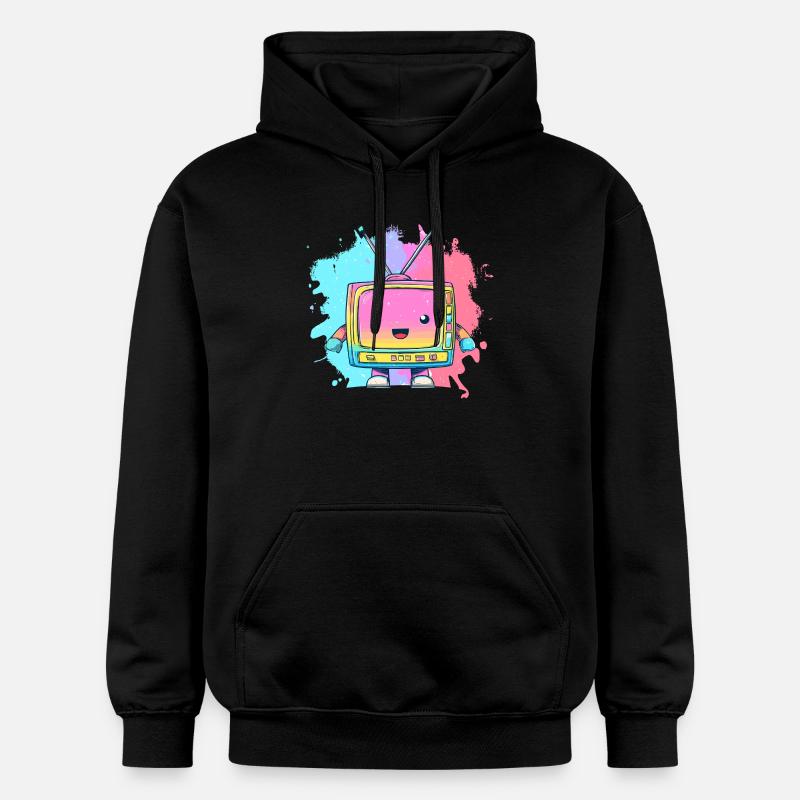 Pastel TV Kawaii Neon - Sweat à capuche Softstyle® Gildan Unisexe - noir
