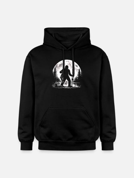 Bigfoot Fishing - Gildan Unisex Softstyle® Midweight Hoodie - black