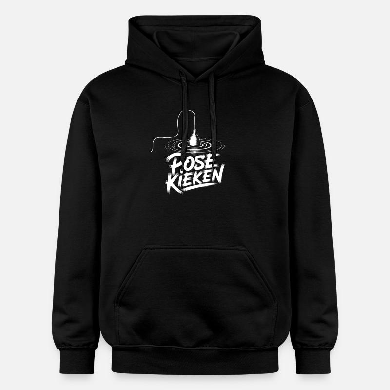 Fischen Pose Humor - Gildan Unisex Softstyle® Midweight Hoodie - Schwarz
