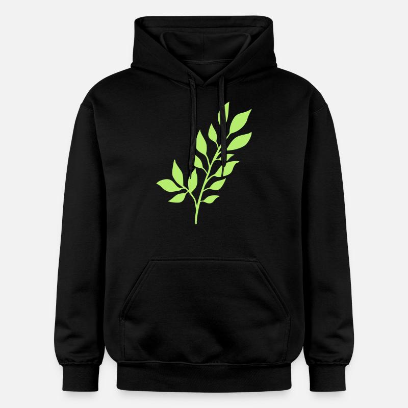 branche d'arbre avec des feuilles - Sweat à capuche Softstyle® Gildan Unisexe - noir
