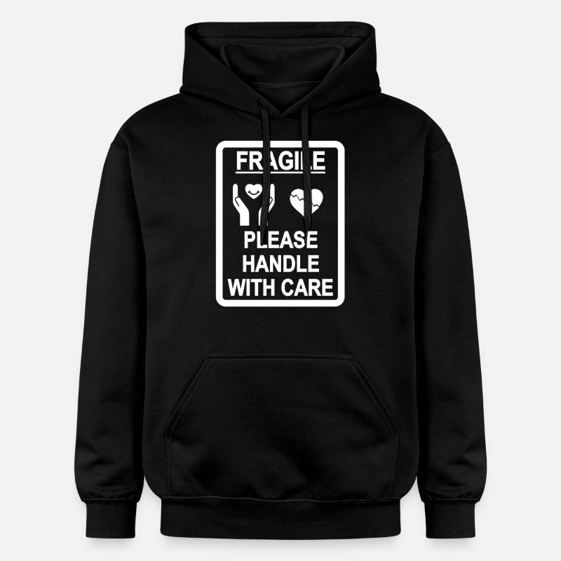coeur fragile blanc - Sweat à capuche Softstyle® Gildan Unisexe - noir