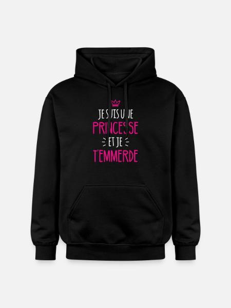 Je suis une princesse - Sweat à capuche Softstyle® Gildan Unisexe - noir