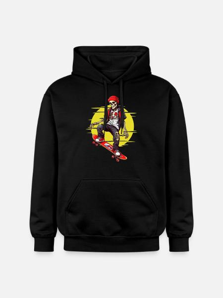 Skateboarding Skeleton - Gildan Unisex Softstyle® Midweight Hoodie - black