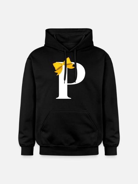Letter p yellow bow - Gildan Unisex Softstyle® Midweight Hoodie - black