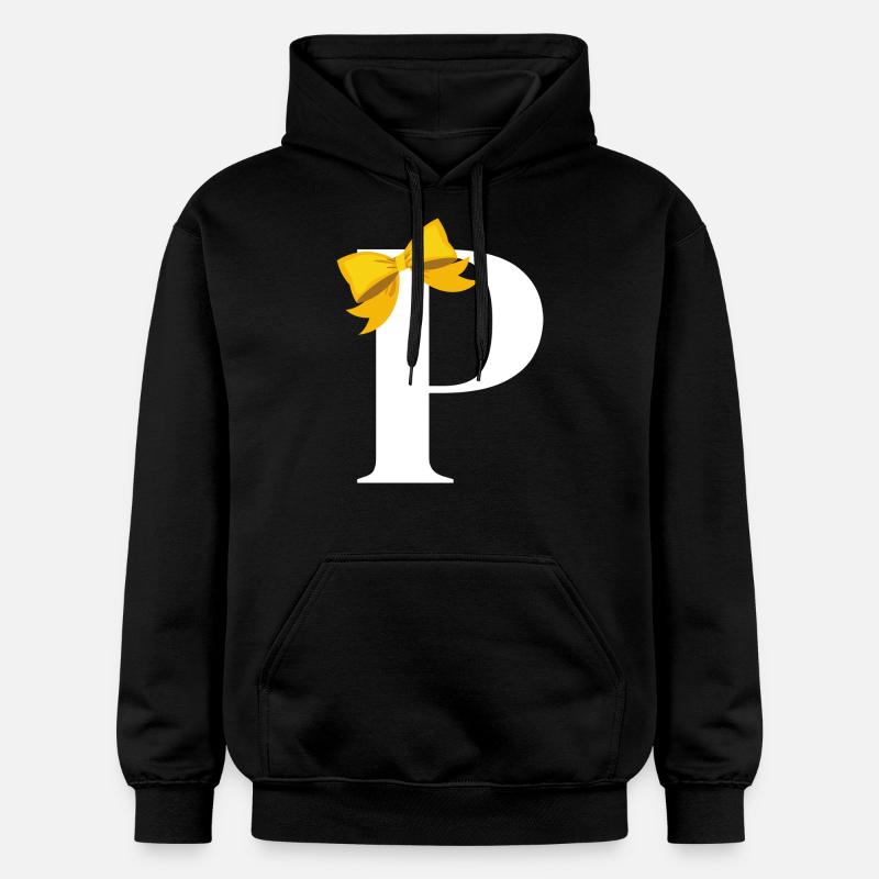 Lettre p nœud jaune - Sweat à capuche Softstyle® Gildan Unisexe - noir