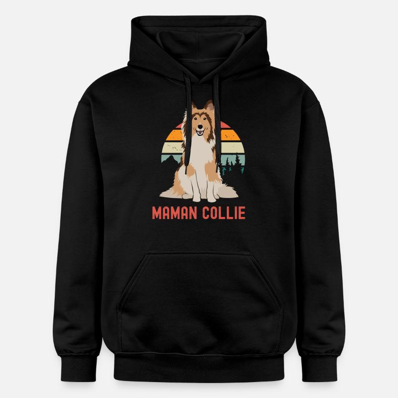 Maman border collie - Sweat à capuche Softstyle® Gildan Unisexe - noir