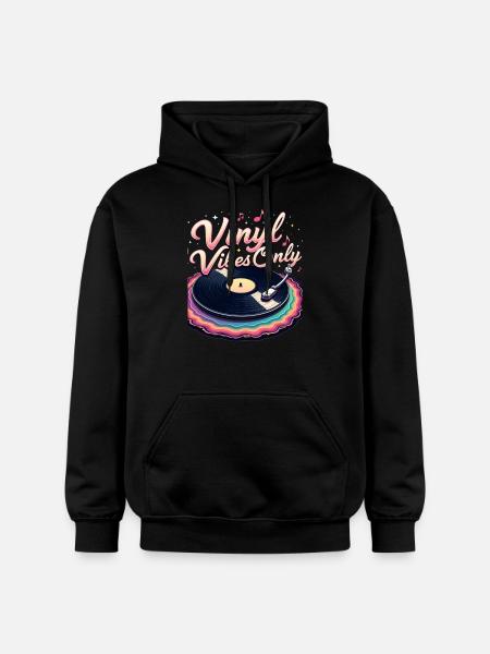 Vinyl vibes only - Gildan Unisex Softstyle® Midweight Hoodie - black