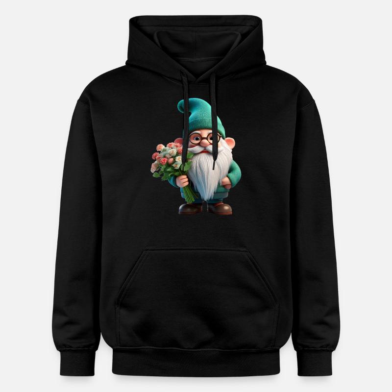 Nain de jardin Saint-Valentin - Sweat à capuche Softstyle® Gildan Unisexe - noir
