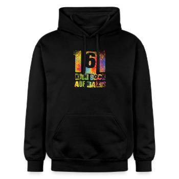 161 KEIN BOCK AUF NAZlS - Gildan Unisex Softstyle® Midweight Hoodie - Schwarz - Vorne - Marisol (170cm) & Nik (191cm)