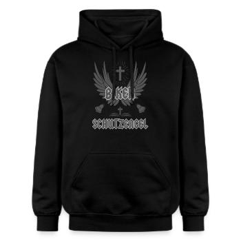 Schutzengel für Biker - Gildan Unisex Softstyle® Midweight Hoodie - Schwarz - Vorne - Marisol (170cm) & Nik (191cm)