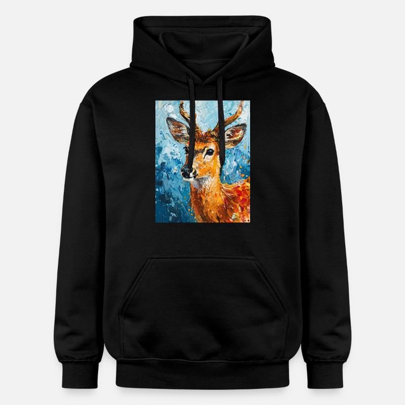 Image de cerf - Sweat à capuche Softstyle® Gildan Unisexe - noir