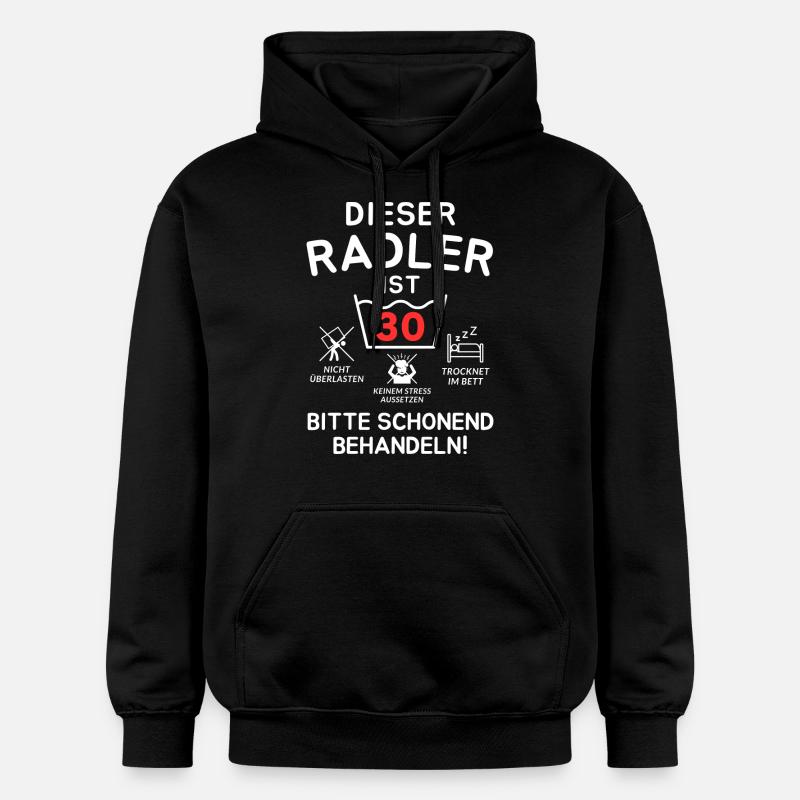 Ce cycliste a 30 ans. - Sweat à capuche Softstyle® Gildan Unisexe - noir