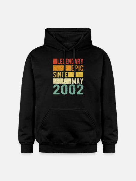 Birthday May 2002 Legendary epic - Gildan Unisex Softstyle® Midweight Hoodie - black