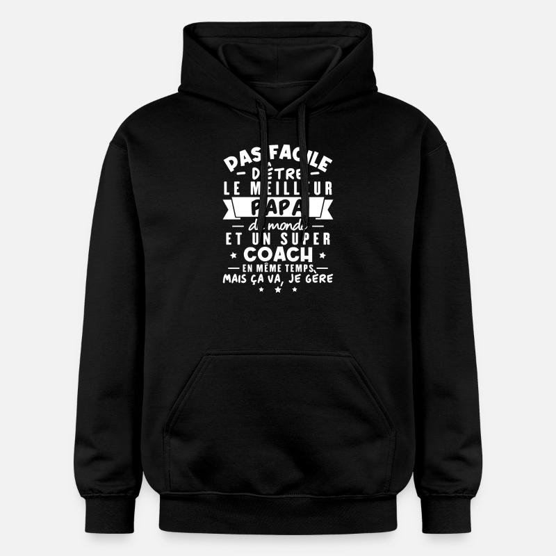 Papa et Coach - Sweat à capuche Softstyle® Gildan Unisexe - noir