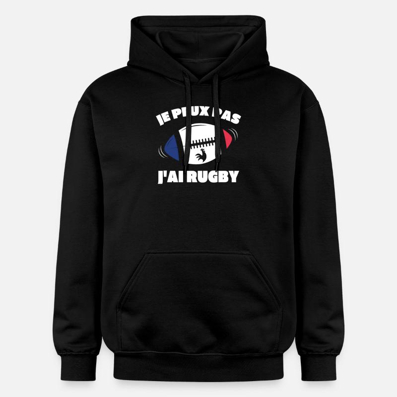Je Peux Pas J'ai Rugby - Sweat à capuche Softstyle® Gildan Unisexe - noir