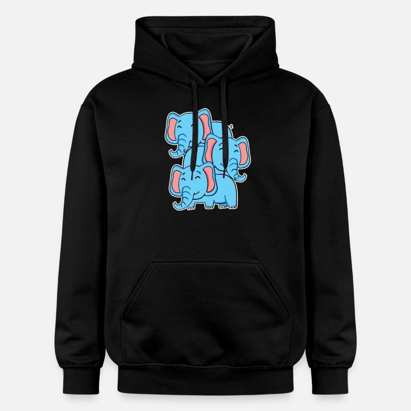 Éléphant mignon - Motif d’éléphant - Sweat à capuche Softstyle® Gildan Unisexe - noir
