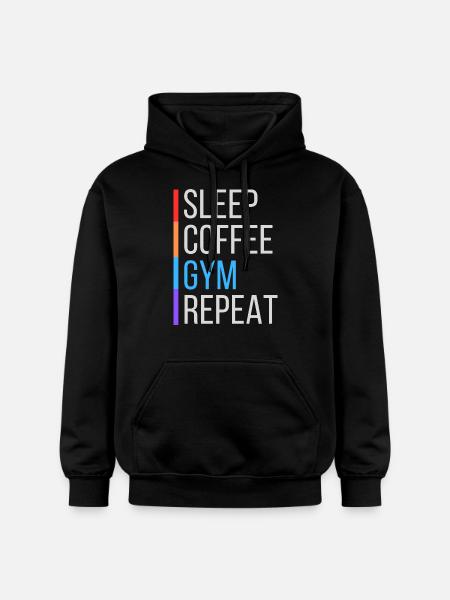 café gym drôle - Sweat à capuche Softstyle® Gildan Unisexe - noir