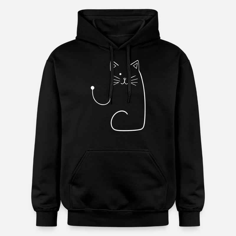 Chat agitant Maneki-neko - Sweat à capuche Softstyle® Gildan Unisexe - noir