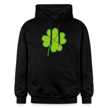 Lucky Clover - Gildan Unisex Softstyle® Midweight Hoodie - black - Front - Marisol (170cm) & Nik (191cm)