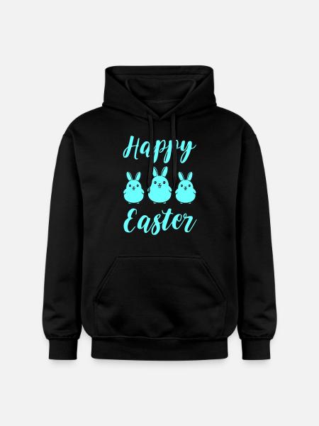 Joyeux lapins de Pâques - Sweat à capuche Softstyle® Gildan Unisexe - noir