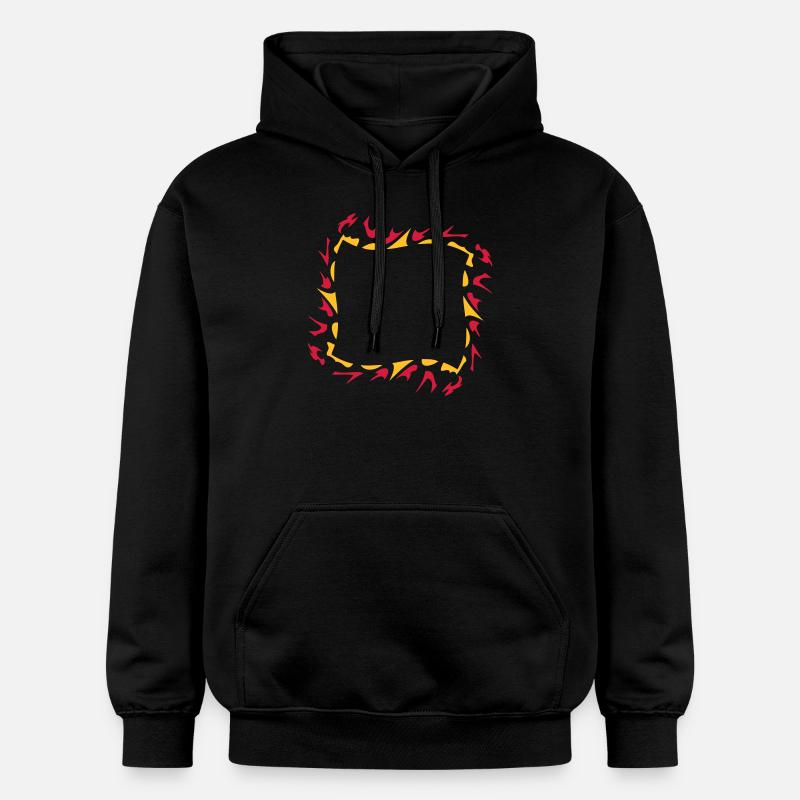 Abstrait feu flamme structure - Sweat à capuche Softstyle® Gildan Unisexe - noir