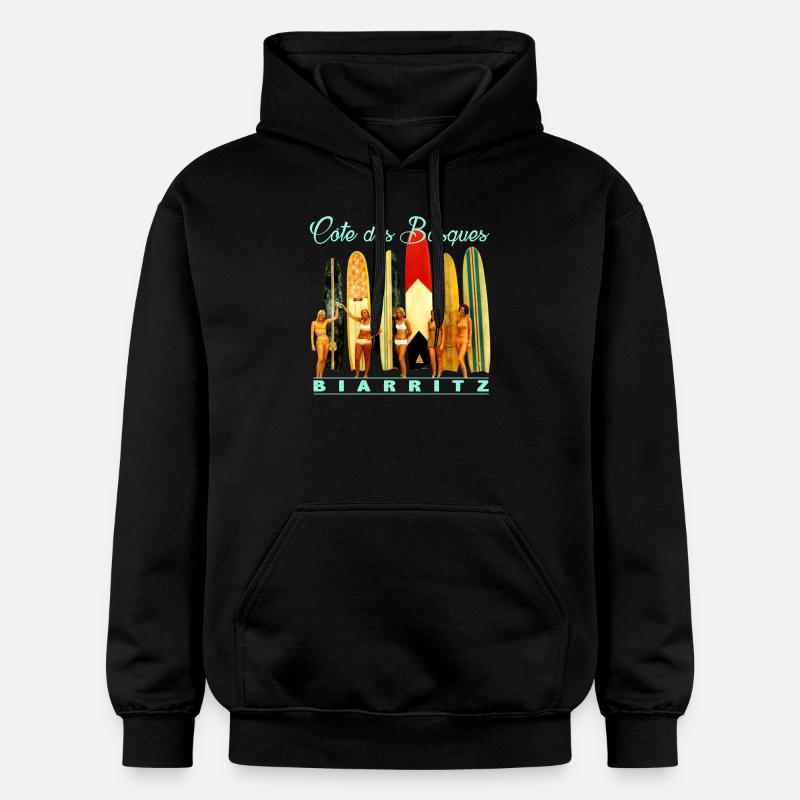 Côte des Basques Biarritz - Sweat à capuche Softstyle® Gildan Unisexe - noir