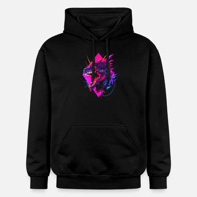 Synthwave Dragon - Sweat à capuche Softstyle® Gildan Unisexe - noir