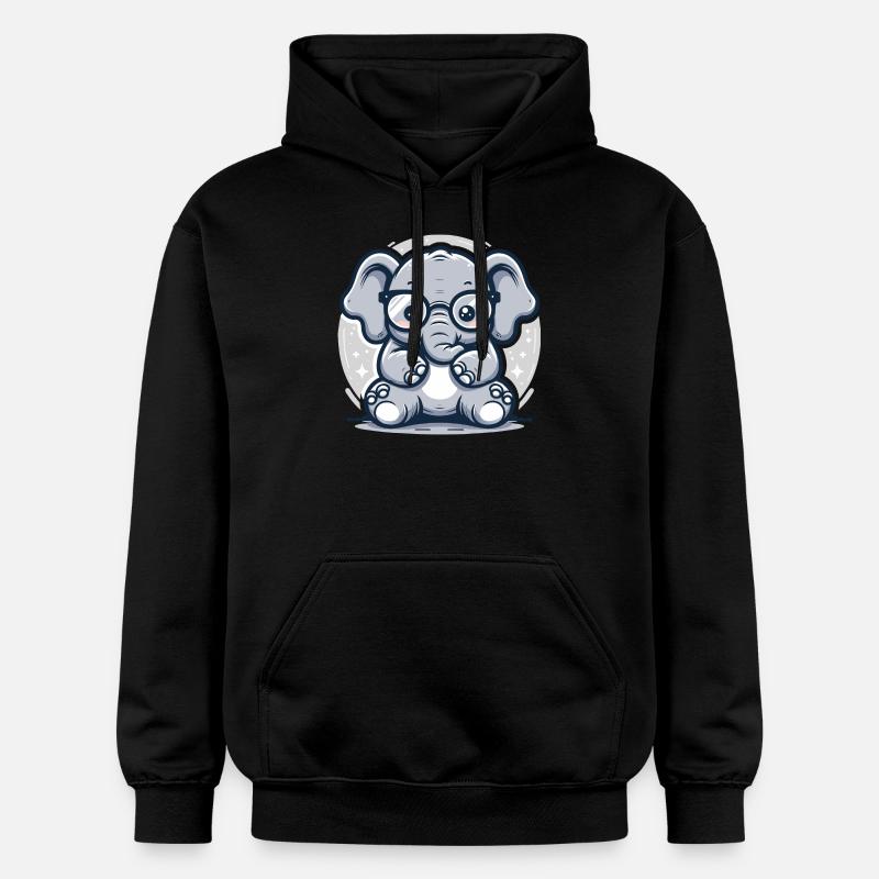 Éléphant - Sweat à capuche Softstyle® Gildan Unisexe - noir