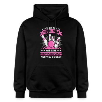 Kegeln Kegler Kegel Oma Kegelbahn Kegeltour - Gildan Unisex Softstyle® Midweight Hoodie - Schwarz - Vorne - Marisol (170cm) & Nik (191cm)