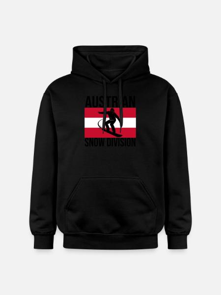 Austrian Snow Division Snowboard Tee - Gildan Unisex Softstyle® Midweight Hoodie - black