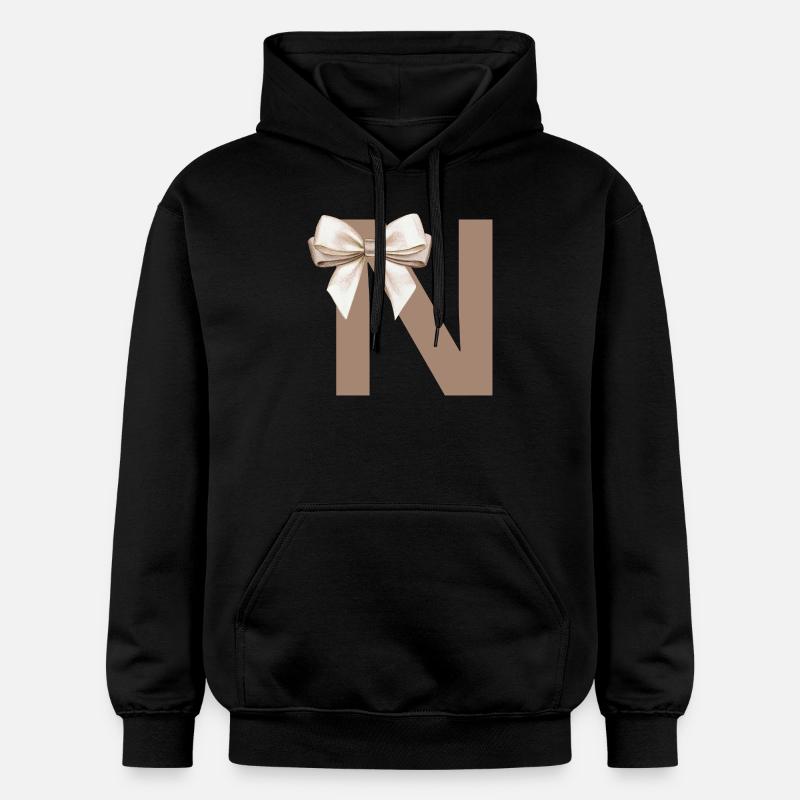 Lettre N Nœud - Sweat à capuche Softstyle® Gildan Unisexe - noir