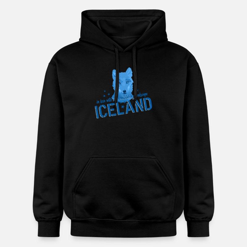 Islande Fox Island - Sweat à capuche Softstyle® Gildan Unisexe - noir