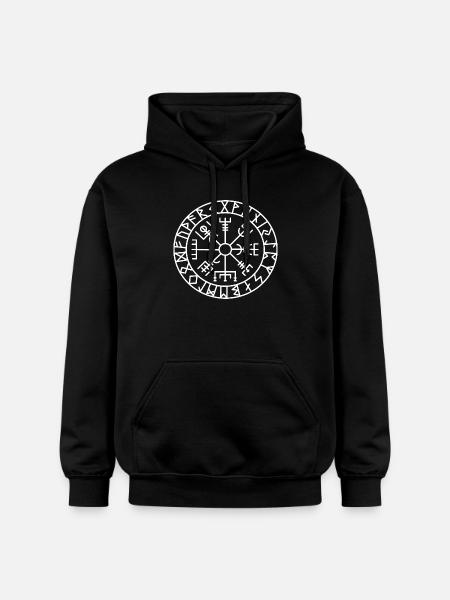 Viking Compass Vegvisir Viking Celts Germanic - Gildan Unisex Softstyle® Midweight Hoodie - black