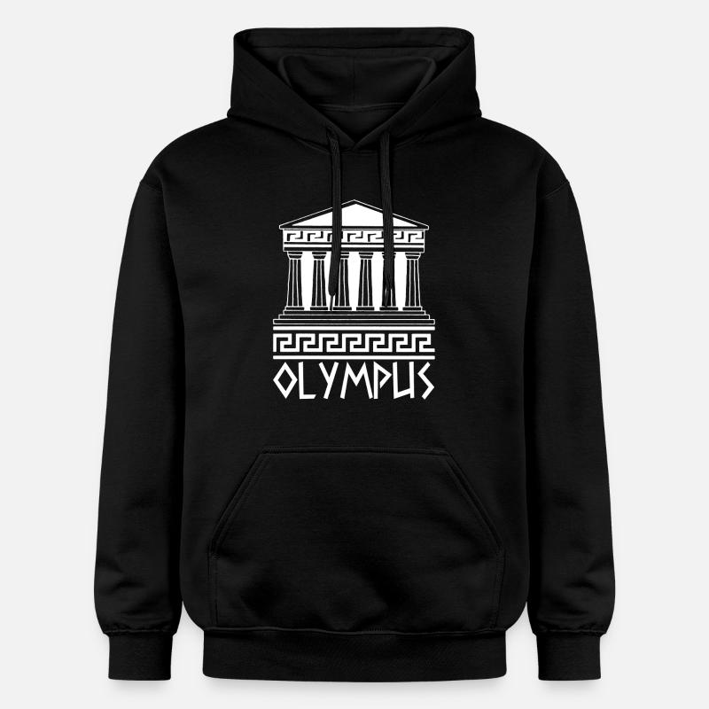 Temple blanc au Mont Olympe - Sweat à capuche Softstyle® Gildan Unisexe - noir