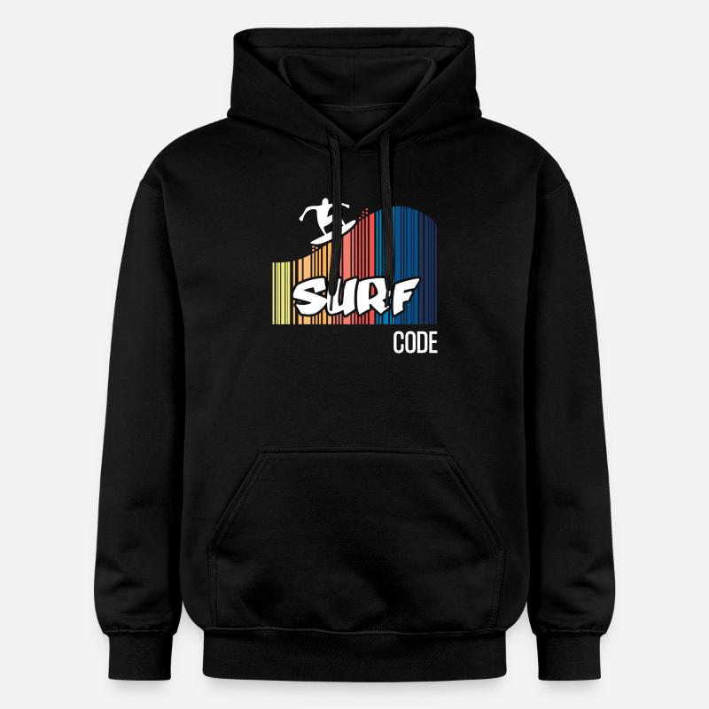 Code de surf (sombre) - Sweat à capuche Softstyle® Gildan Unisexe - noir