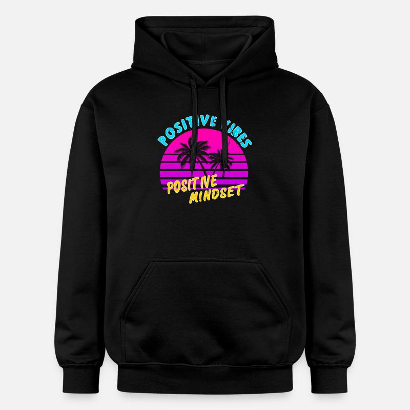 positif Vibrations positives - Sweat à capuche Softstyle® Gildan Unisexe - noir