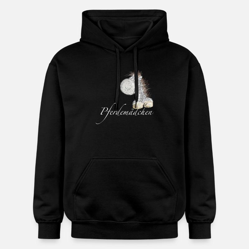 cheval fille cheval disant cheval - Sweat à capuche Softstyle® Gildan Unisexe - noir