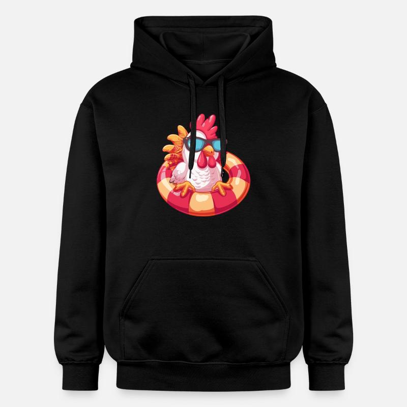 Coq Bande Dessinée Cool - Sweat à capuche Softstyle® Gildan Unisexe - noir