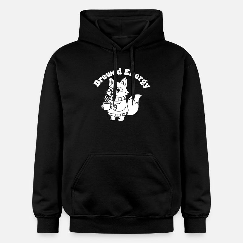 Modèle de pull Coffee Fox - Sweat à capuche Softstyle® Gildan Unisexe - noir