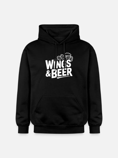 Wings and Beer - Gildan Unisex Softstyle® Midweight Hoodie - black