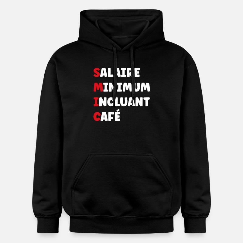 Salaire Minimum Inclusant Café smic - Sweat à capuche Softstyle® Gildan Unisexe - noir