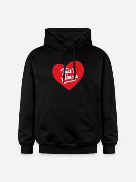 "That's Aimore" pun with heart - Gildan Unisex Softstyle® Midweight Hoodie - black