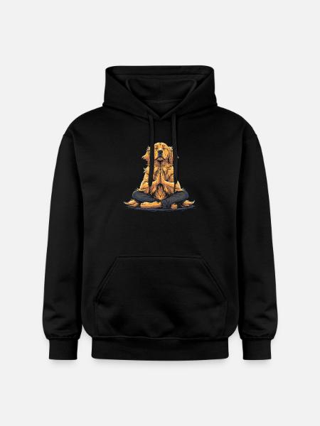 Funny Yoga Golden Retriever Gift - Gildan Unisex Softstyle® Midweight Hoodie - black